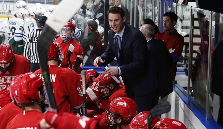 New Providence assistant coach Joel Beal during his time at Sacred Heart. (Ed Mailliard)