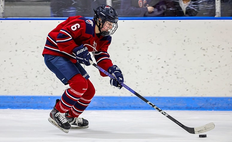 Sawyer Merrill and Dexter Southfield reached the girls Large School championship last season. (Brian Kelly/NEHJ)