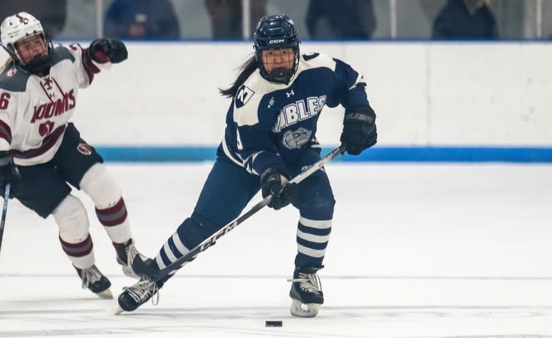 Rachel Zhao is a strong uncommitted prospect for Nobles with three goals in two games so far. (Patrick Donnelly/NEHJ)