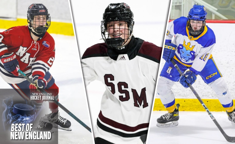 From left to right: Cassidy Lobisser, Kate Hall and Tereza Gildainová. (Brian Kelly/NEHJ; Shattuck-St. Mary's; Brian Kelly)