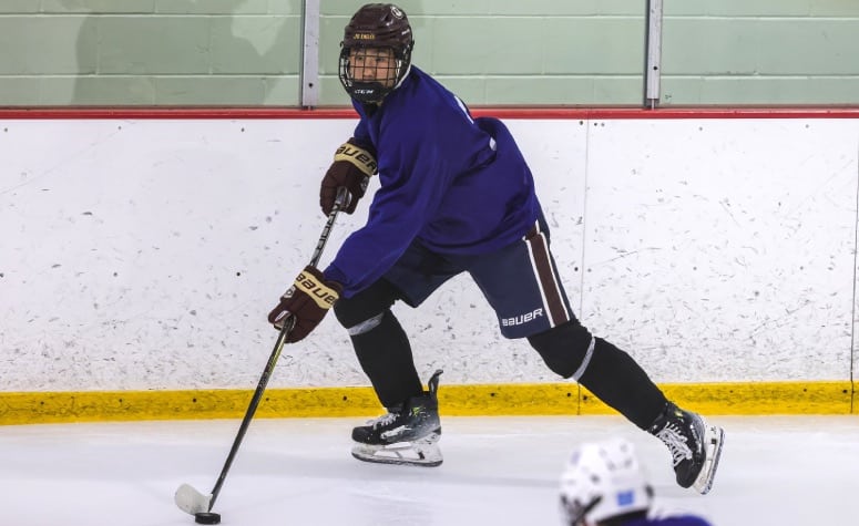 Alex Guo had 10 points in 31 games as a sophomore on Belmont Hill's blue line. (Brian Kelly/NEHJ)
