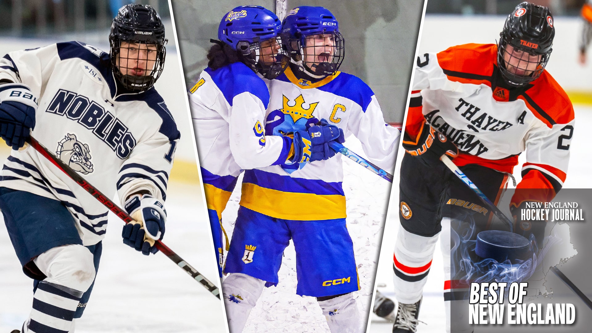 From left to right: Reese Engel, Chyna Taylor, Aubryn Monter and Maddy Call. (Patrick Donnelly/NEHJ; Brian Kelly/NEHJ; Patrick Donnelly)