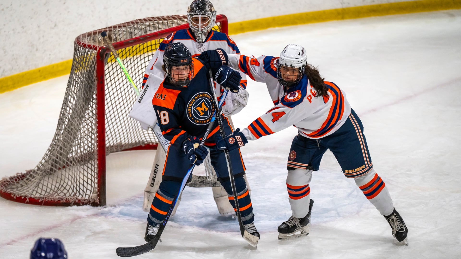 Gia Orizotti (left) had six points (three goals) in five games over the weekend. (Patrick Donnelly/NEHJ)